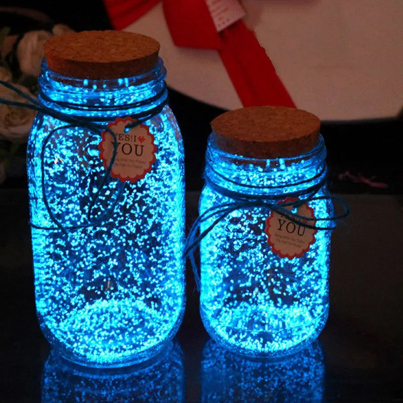 Luminous Glow-in-the-Dark Powder – Colorful Fluorescent Sand for DIY Crafts, Home & Party Decorations