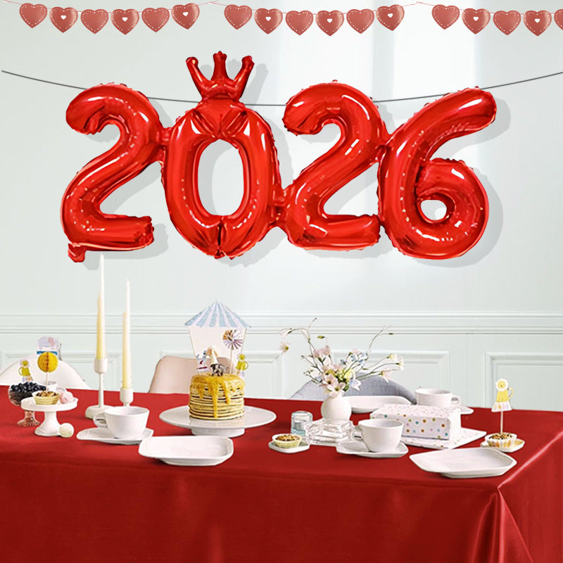 2026 Gold Crown Foil Number Balloons โ New Year, Christmas Eve & Graduation Party Decorations
