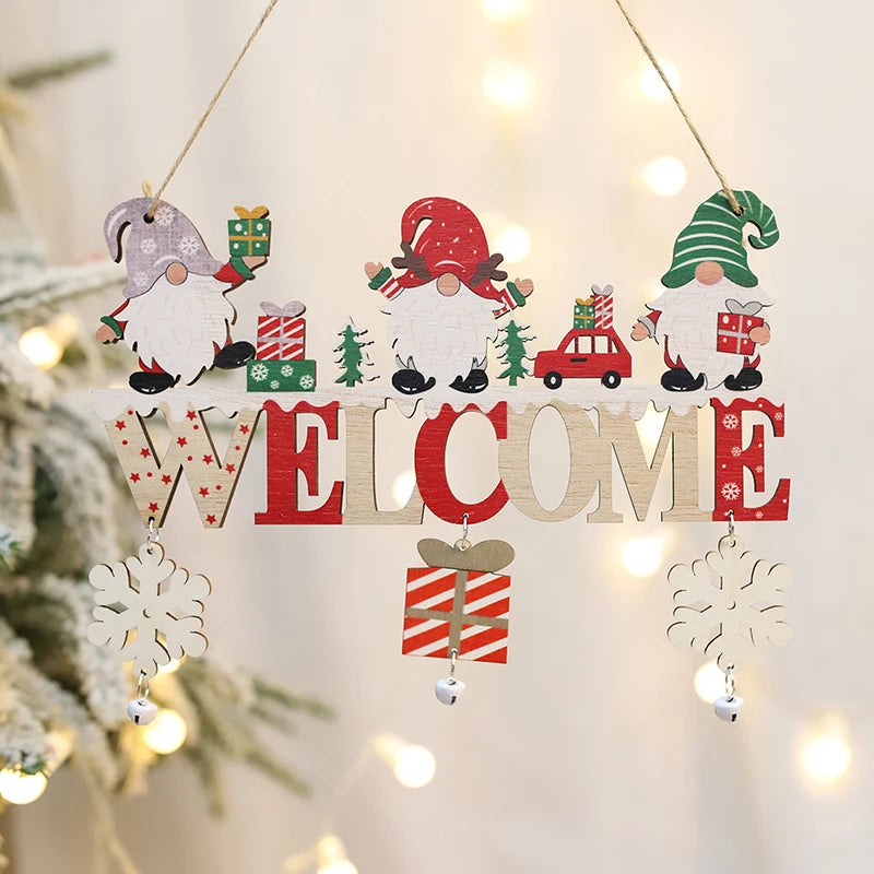 Gnome Santa Claus Wooden Hanging Ornament – 2025 Merry Christmas