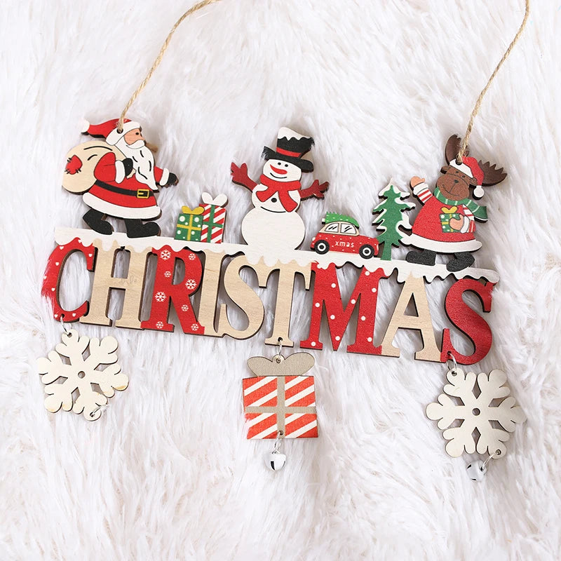 Gnome Santa Claus Wooden Hanging Ornament – 2025 Merry Christmas