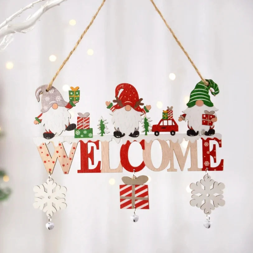 Gnome Santa Claus Wooden Hanging Ornament – 2025 Merry Christmas