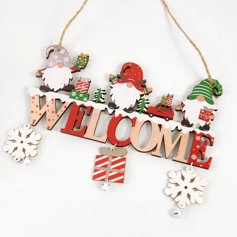 Gnome Santa Claus Wooden Hanging Ornament – 2025 Merry Christmas