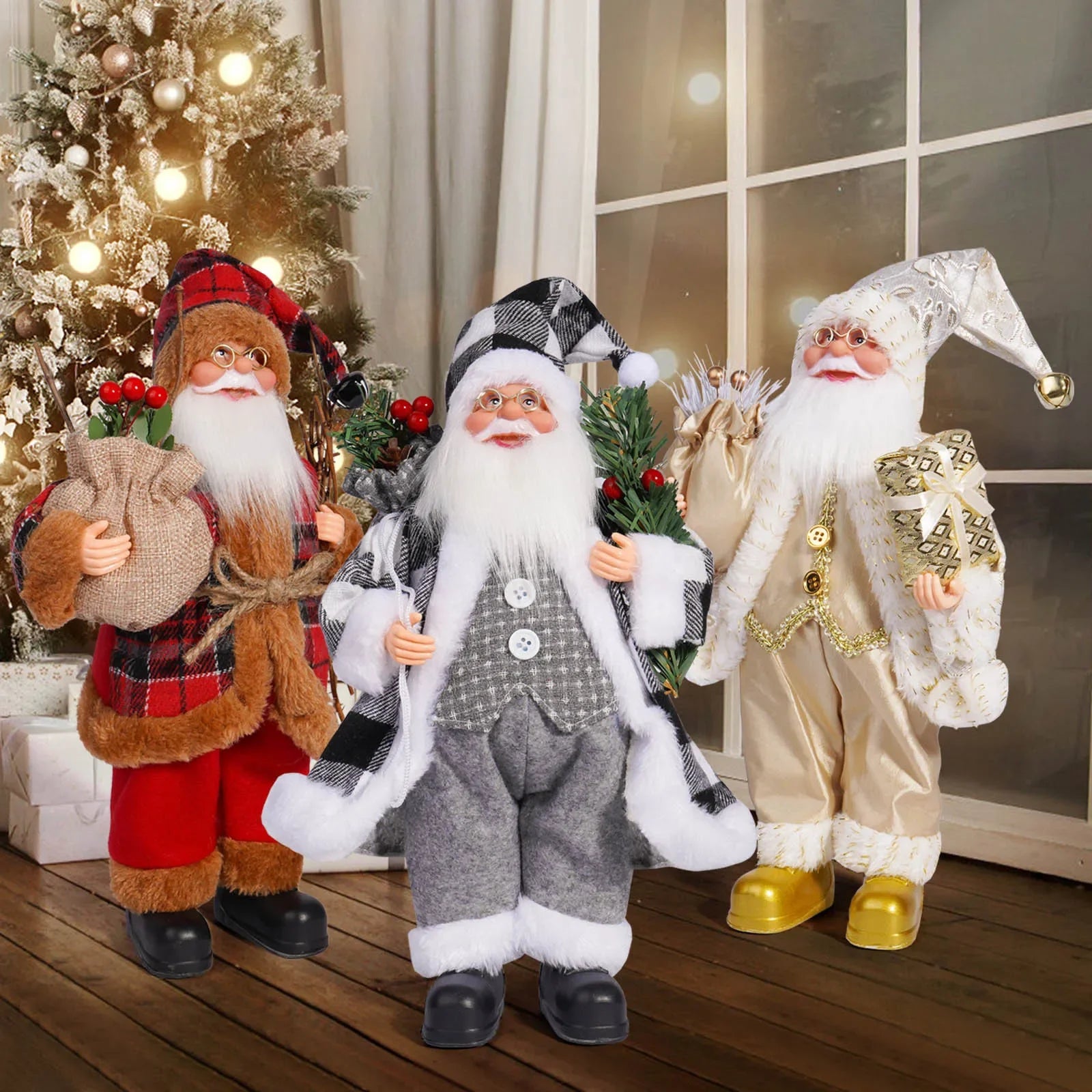 Santa Claus Doll with Gift Bags – 2025 Christmas Home & Party Decoration Ornament