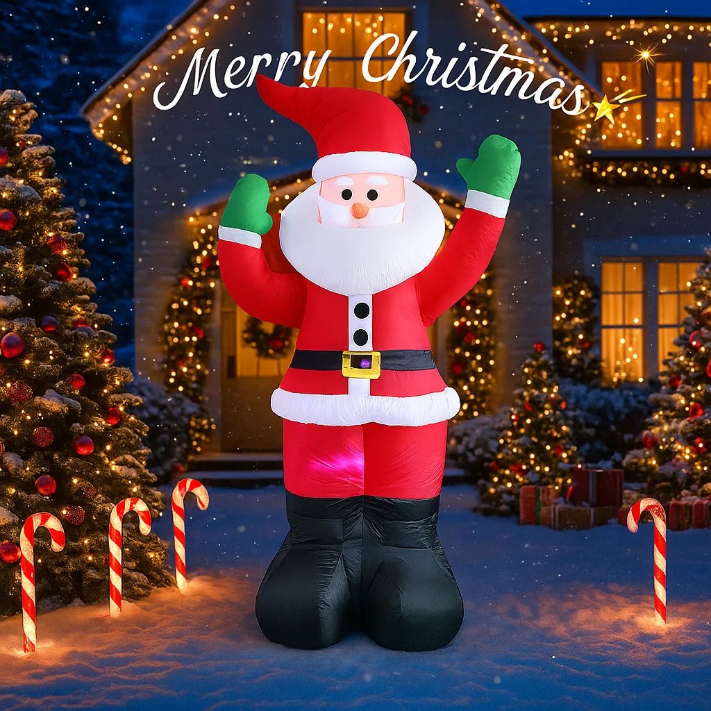 190cm (6.2FT) Inflatable Santa Claus with LED Light